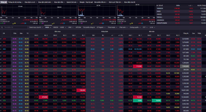 Chỉ số chứng khoán sáng 19/3. (Nguồn: SSI)