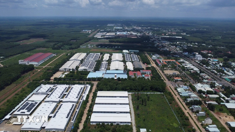 Khu công nghiệp Đồng Xoài II có vị trí giao thông thuận lợi, thuộc vùng cửa ngõ giao thương quan trọng giữa Đông Nam Bộ và miền Trung Tây Nguyên. (Ảnh: Nhật Bình/TTXVN)