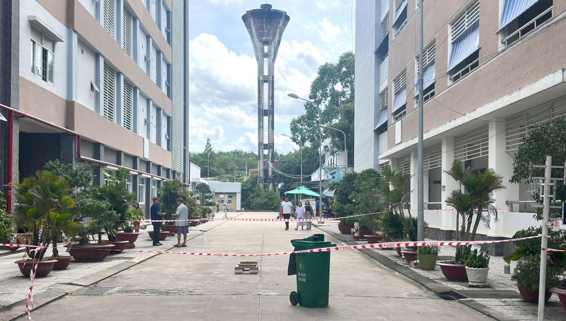 Bệnh viện Đa khoa tỉnh Tây Ninh nơi đối tượng Lưu Tuấn Kiệt tự vẫn sau khi gây án. (Ảnh: Minh Phú/TTXVN)