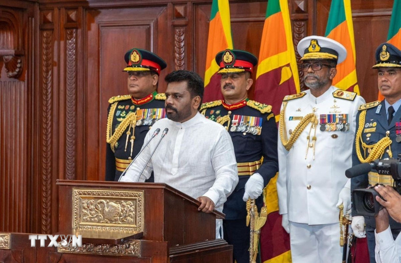 Ông Anura Kumara Dissanayake tuyên thệ nhậm chức tại thủ đô Colombo ngày 23/9/2024. (Ảnh: AATTXVN)