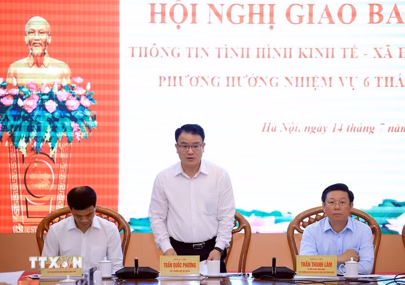 Thứ trưởng Bộ Tài chính Trần Quốc Phương phát biểu. (Ảnh: Tuấn Anh/TTXVN)