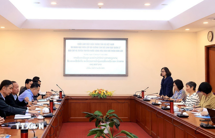 Quang cảnh buổi làm việc. (Ảnh: Tuấn Anh/TTXVN)