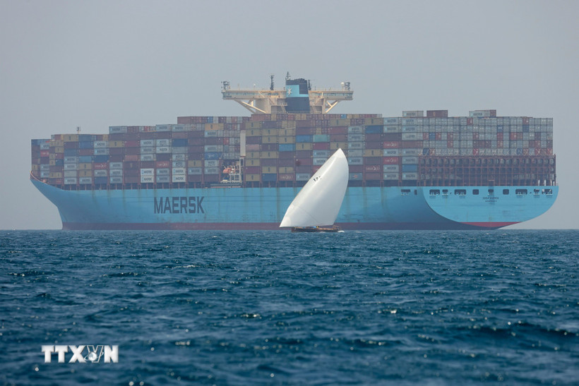 Tàu container của hãng Maersk. (Ảnh: AFP/TTXVN)