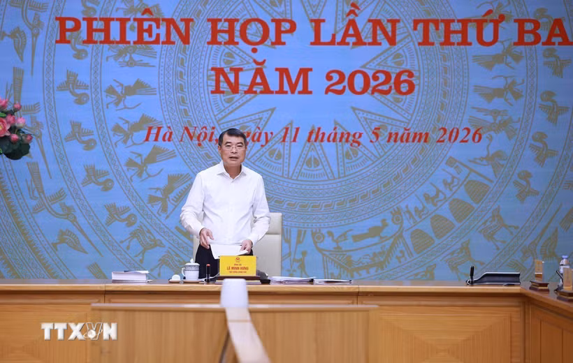Thủ tướng Lê Minh Hưng, Trưởng Ban Chỉ đạo chủ trì Phiên họp lần thứ ba của BCĐ về phát triển khoa học, công nghệ, đổi mới sáng tạo, chuyển đổi số và Đề án 06. (Ảnh: Dương Giang/TTXVN)