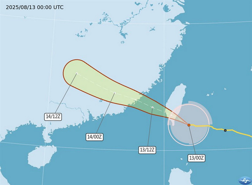Hướng đi của cơn bão. (Ảnh: CWA)