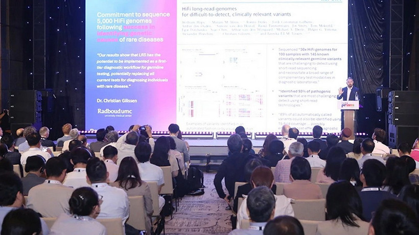 Diễn giả thuyết trình tại Hội nghị.. (Ảnh: Báo Nhân Dân)