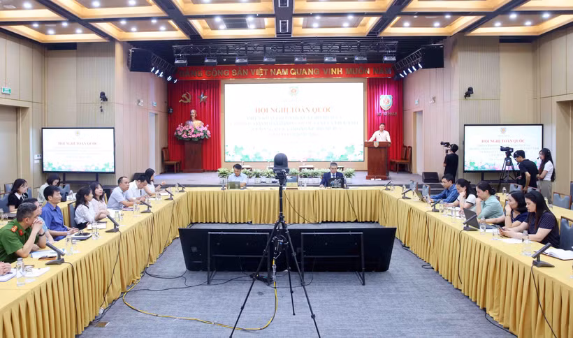 Hội nghị toàn quốc triển khai thi hành Luật Hộ tịch 2026 và chương trình hành động quốc gia về đăng ký, thống kê hộ tịch giai đoạn 2026 - 2030. (Ảnh: Phạm Kiên/TTXVN)
