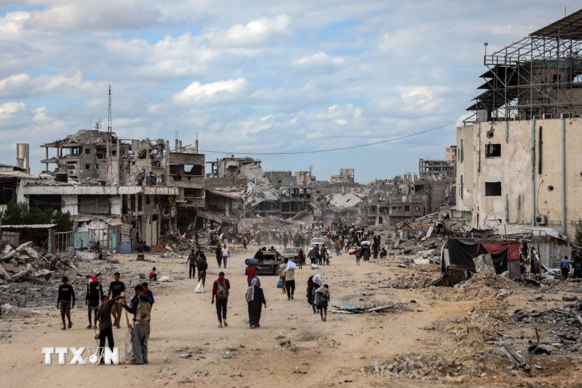 Người dân Palestine tại Dải Gaza. (Ảnh: THX/TTXVN)