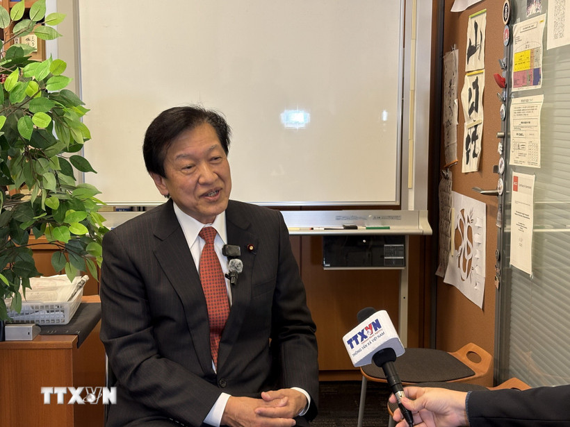 Trưởng ban Quốc tế Đảng Dân chủ Tự do (LDP), ông Yamaguchi Tsuyoshi. (Ảnh: Xuân Giao/TTXVN)