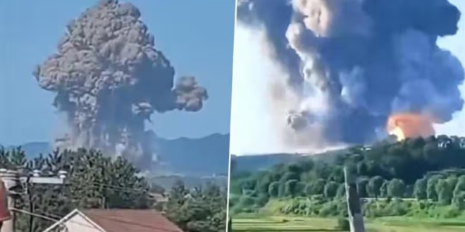 Quang cảnh vụ nổ. (Ảnh: SANA)