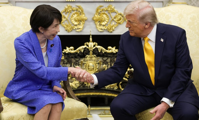 Tổng thống Mỹ Donald Trump và Thủ tướng Nhật Bản Sanae Takaichi. (Ảnh: Getty Images)