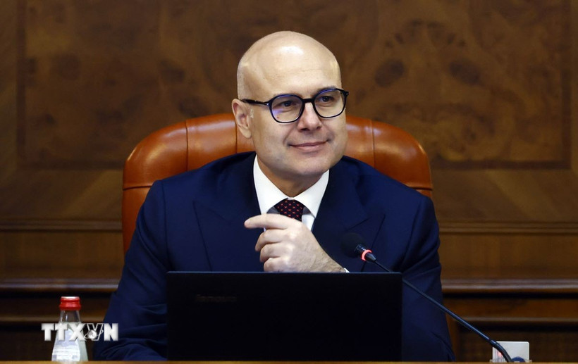 Thủ tướng Serbia Milos Vucevic tại lễ tuyên thệ nhậm chức ở Belgrade, Serbia, ngày 2/5/2024. (Ảnh: THX/TTXVN)