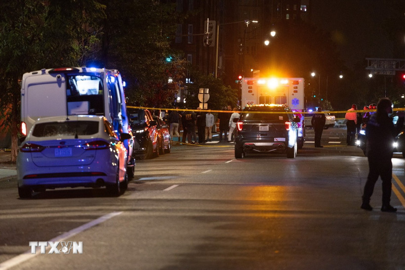 Htrường một vụ xả súng ở Mỹ. (Ảnh: THX/TTXVN)