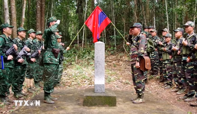 Đến nay, Biên phòng Nghệ An đã tổ chức tuần tra cấp tỉnh với cả 3 tỉnh của Lào. (Ảnh: TTXVN phát)