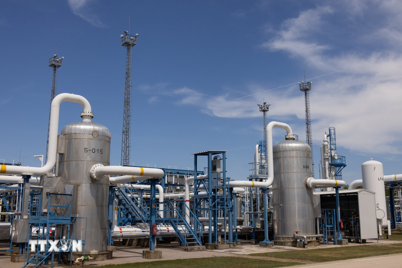 Cơ sở dự trữ khí đốt tự nhiên tại Zsana, Hungary. (Ảnh: THX/TTXVN)