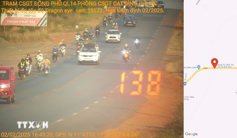 Tài xế Vũ Quang Hoàng Tài điều khiển xe với tốc độ 138km/h, có hành vi che biển số. (Ảnh: TTXVN phát.)