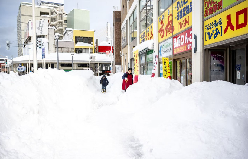 Tuyết rơi dày ở Aomori. (Ảnh: AFP/Yonhap)