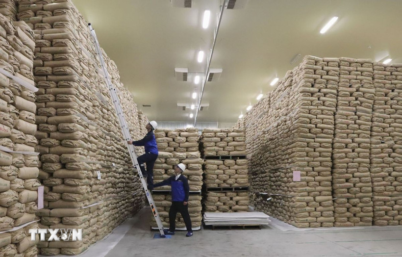 Một kho dự trữ gạo. (Ảnh minh họa. Kyodo/TTXVN)