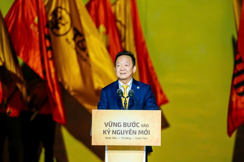 Ông Đỗ Quang Hiển - Chủ tịch Điều hành T&T Group, Chủ tịch Hội đồng quản trị Ngân hàng SHB, phát biểu.