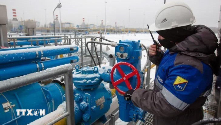 Trạm nén khí đốt Slavyanskaya trong hệ thống đường ống dẫn khí đốt Dòng chảy phương Bắc 2 ở Ust-Luga (Nga). (Ảnh: Getty Images/TTXVN)