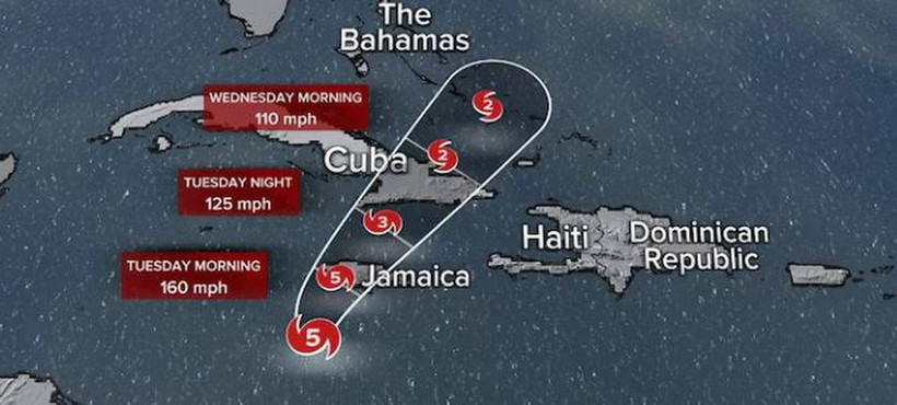 Hướng đi của cơn bão. (Ảnh: ABC News)