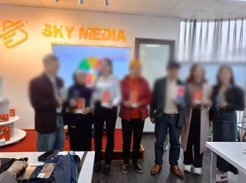 Một buổi hội thảo của Công ty Sky Media. (Ảnh: Công an cung cấp)