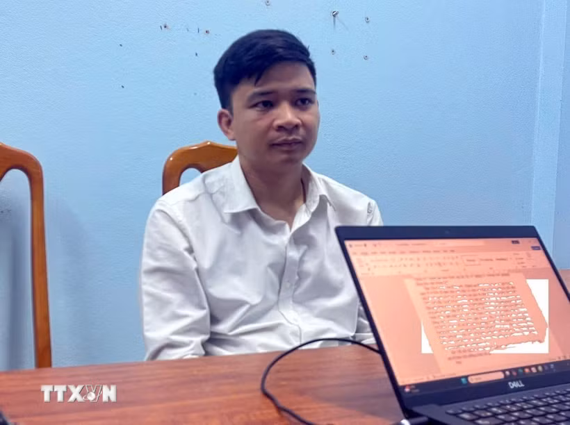 Đối tượng Nguyễn Duy Cường được xác định với vai trò cầm đầu “Hội thánh của Đức Chúa Trời Mẹ” tại địa bàn tỉnh Quảng Trị. (Ảnh: TTXVN phát)