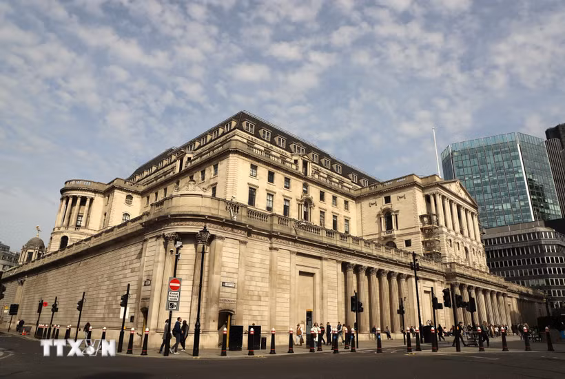 Trụ sở Ngân hàng Trung ương Anh (BoE) London. (Ảnh: Hữu Tiến/TTXVN)