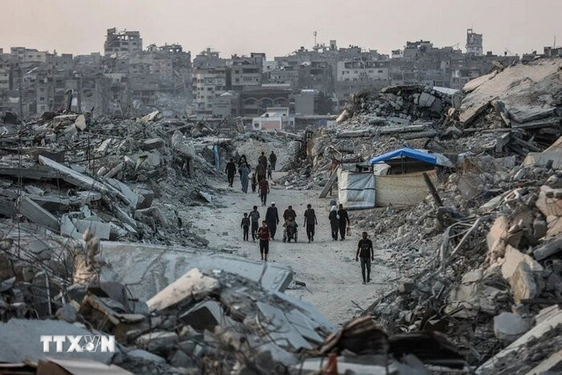 Cảnh đổ nát do xung đột tại Gaza. (Ảnh: IRNA/TTXVN)