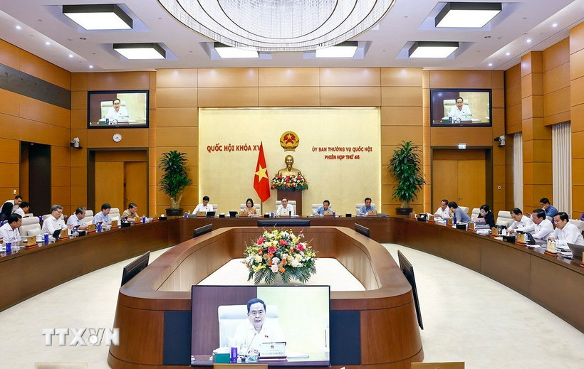 Phiên họp thứ 46 của Ủy ban Thường vụ Quốc hội, sáng 9/6/2025. (Ảnh: Doãn Tấn/TTXVN)