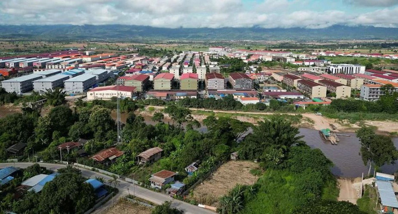 Myanmar phá dỡ gần 150 công trình tại trung tâm lừa đảo khét tiếng KK Park là một trong số nhiều khu phức hợp lừa đảo dọc biên giới Thái Lan-Myanmar. (Ảnh: Getty images))