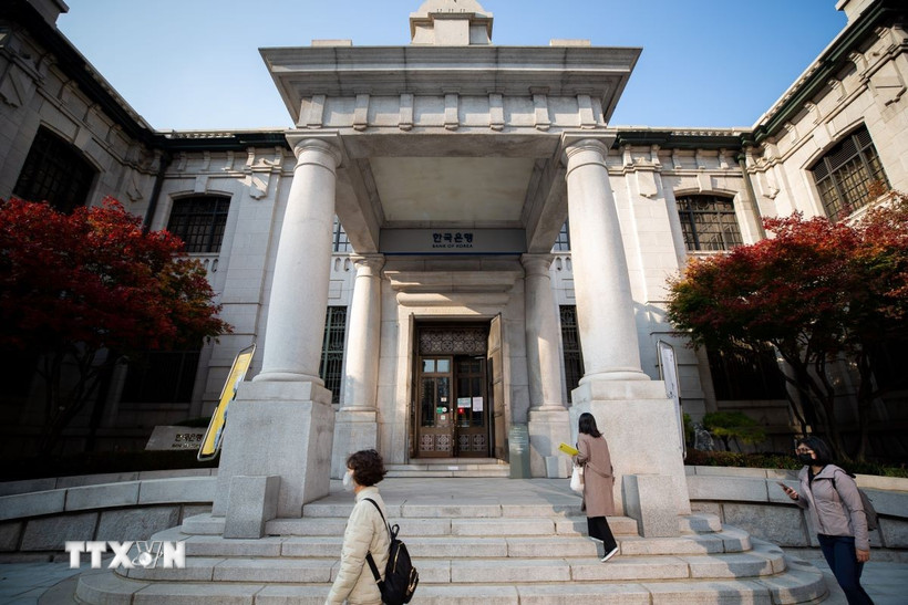 Trụ sở Ngân hàng trung ương Hàn Quốc tại thủ đô Seoul. (Ảnh: THX/TTXVN)