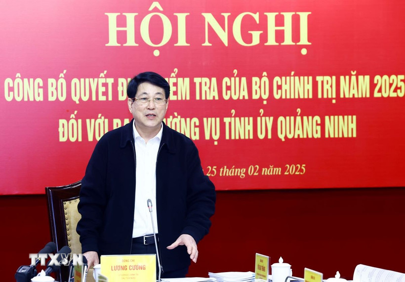 Chủ tịch nước Lương Cường phát biểu chỉ đạo. (Ảnh: Lâm Khánh/TTXVN)