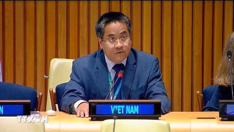 Công sứ Nguyễn Hải Lưu, Phó Trưởng Phái đoàn Thường trực Việt Nam tại Liên hợp quốc. (Ảnh: TTXVN phát)