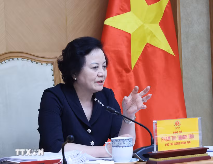 Phó Thủ tướng Phạm Thị Thanh Trà phát biểu chỉ đạo. (Ảnh: Lâm Khánh/TTXVN)