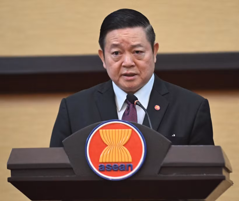 Tổng thư ký ASEAN Kao Kim Hourn phát biểu tại sự kiện. (Ảnh: Minh Thái/TTXVN)