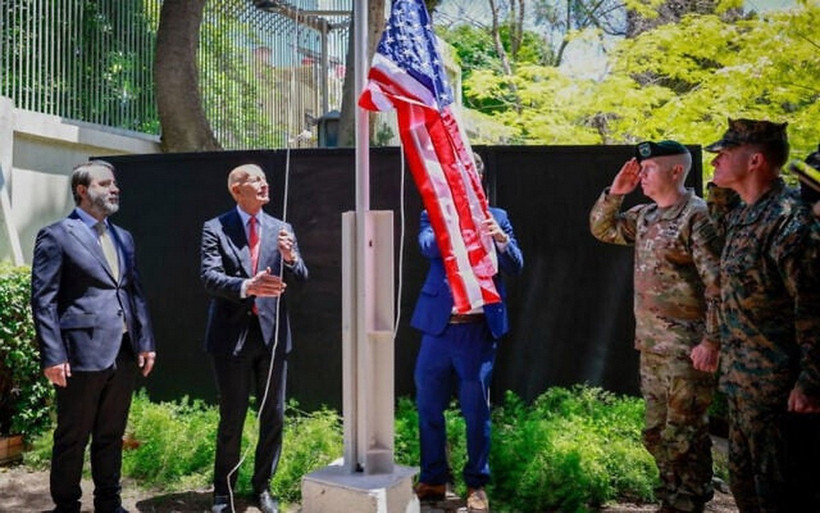 Quang cảnh lễ khánh thành tư dinh của Đại sứ Mỹ. (Ảnh: AP)