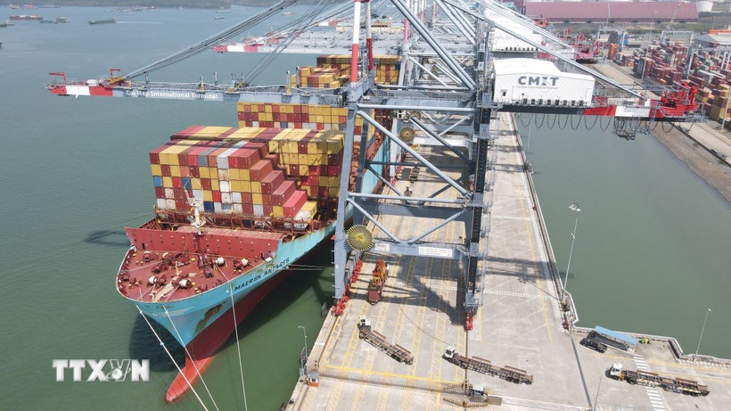 Cảng Quốc tế Cái Mép. (Ảnh: Huỳnh Sơn/TTXVN)