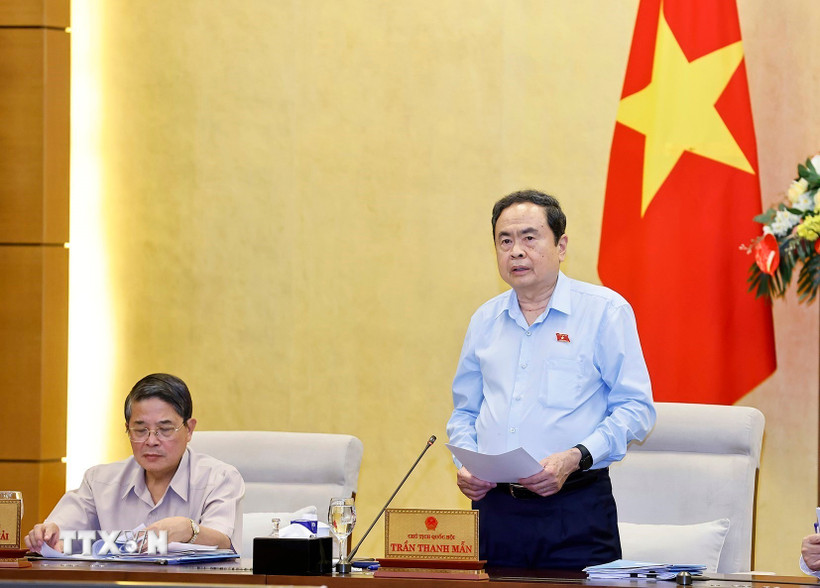 Chủ tịch Quốc hội Trần Thanh Mẫn phát biểu khai mạc Phiên họp. (Ảnh: Doãn Tấn/TTXVN)