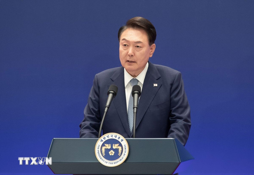 Tổng thống bị luận tội Yoon Suk Yeol (Ảnh: THX/TTXVN)