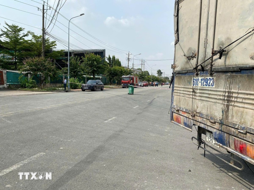 Hiện trường đang bị phong tỏa để điều tra. (Ảnh: TTXVN phát)