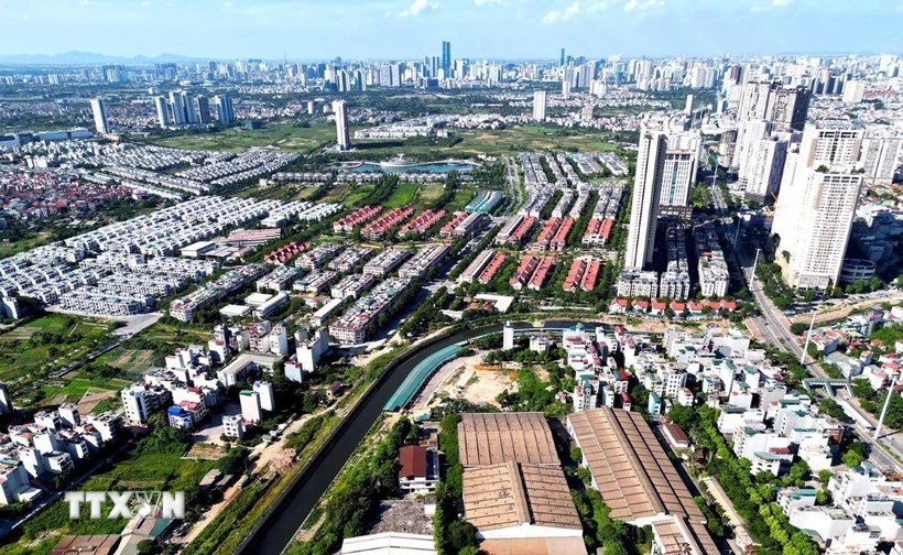 Một số dự án bất động sản tại quận Hà Đông, Hà Nội. (Ảnh: Tuấn Anh/TTXVN)