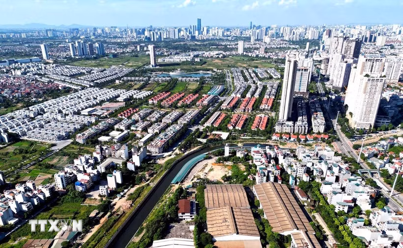 Một số dự án bất động sản tại quận Hà Đông, Hà Nội. (Ảnh: Tuấn Anh/TTXVN)