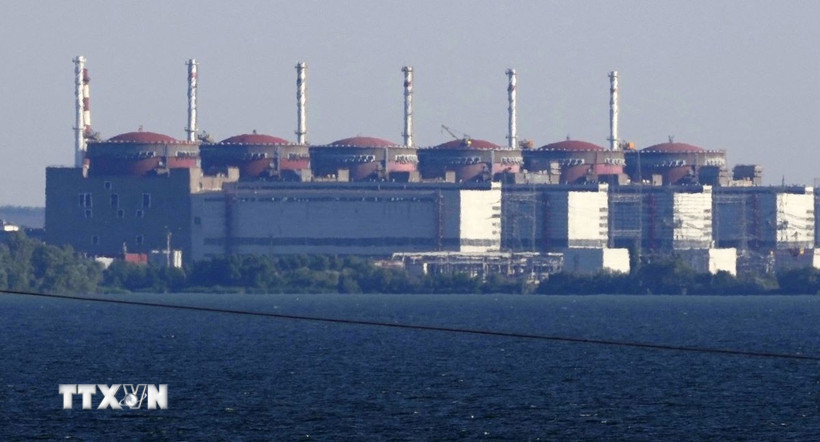 Quang cảnh nhà máy điện hạt nhân Zaporizhzhia ở miền Nam Ukraine. (Ảnh: Kyodo/TTXVN)