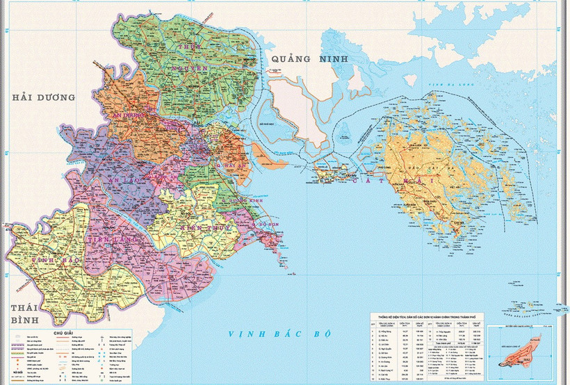Bản đồ hành chính thành Phố Hải Phòng.