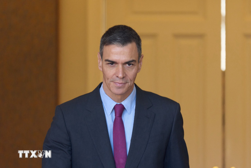 Thủ tướng Tây Ban Nha Pedro Sanchez tại thủ đô Madrid. (Ảnh: THX/TTXVN)