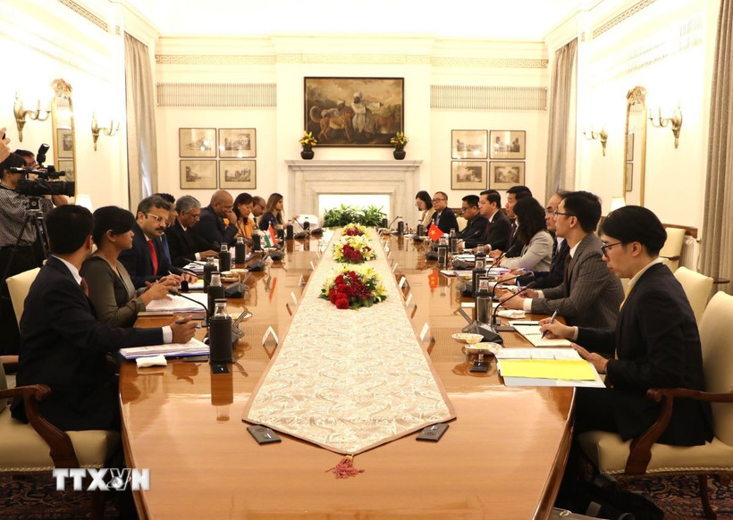 Quang cảnh Tham vấn chính trị lần thứ 13 và Đối thoại Chiến lược lần thứ 10 giữa Việt Nam và Ấn Độ. (Ảnh: Ngọc Thúy/TTXVN)