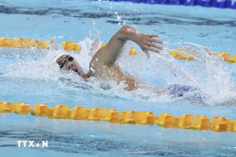 Phần thi của kình ngư Nguyễn Huy Hoàng. (Ảnh: TTXVN phát)