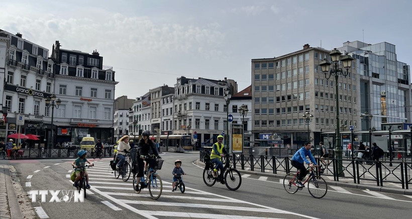 Trung tâm thủ đô Brussels. (Ảnh: Hương Giang/TTXVN)