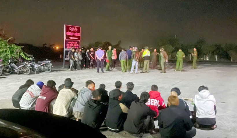 Các đối tượng liên trong vụ gây rối trật tự. (Ảnh: Công an cung cấp)